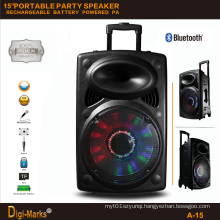 15′′ Multimedia DJ Outdoor Wireless Karaoke Trolley Bluetooth Active Speaker